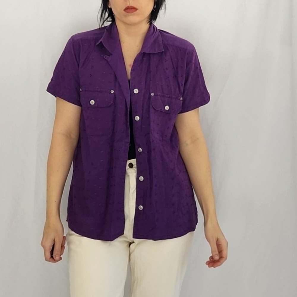 90s 100% Cotton Purple Button Down Shirt